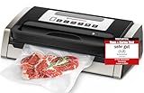 Bonsenkitchen Vakuumiergerät, Vakuumierer, Einschließlich 2 Rollen Vakuumrollen, Design mit Griffverriegelung, leistungsstarker geräuscharmer mit Globefish-Technologie, integrierter Schneider