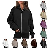 Angebote-Des-Tages-Heute Damen Sweatjacke Kapuzenpullover Langarm Hoodies Einfarbig Sweatshirts Pullover Oberteile Leicht taillierte Hoodie Sportjacke Trainingsjacke Sweatshirtjacke Kapuzenjacke