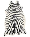 Beliani Kunstfell Teppich Zebra schwarz/weiß Überwurf Webpelz Fellform 60 x 90 cm Nambung