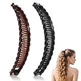 Bananen-Haarklammern in Schwarz und Braun – Dekorative Haarschmuck-Spangen für langes Haar (Braun und Schwarz)