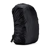 WKTRSM Wasserdichter Regenschutz Rucksack Cover Regenhüllen Regenabdeckung Rucksack wasserdichte Regenschutz für Camping Wandern (Schwarz,30L-45L)