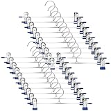 Dunkwckore 20 Stück Hosenbügel Klemmbügel, 30cm Kleiderbügel Hosen Metall, Rockbügel, Hosenkleiderbuegel Haken, Rock für Hose mit Klammern Röcke Mehrfach Hosenkleiderbügel Platzsparend Clips
