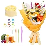 Häkelkit für Anfänger, Crochet Flower Kit | Buntes Strickset | Lustige Handwerksbedarf, Kunst- und Handwerkskit zum Geburtstag, Weihnachten, Neujahr