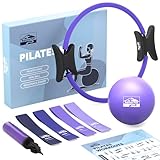 Keystone Peak Pilates Ring Set – Pilates Set für Zuhause mit 14' Pilatesring, Mini Ball, 4 Widerstandsbändern, Trainingsposter & Tasche – Fitness Kit für Core, Kraft & Yoga Workouts