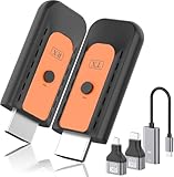 Wireless HDMI Transmitter and Receiver, HDMI Wireless 4K Dekodierung 1080P 60Hz Full HD 30M Reichweite, Wireless Funkübertragung 2.4G/5.8G Dualband Kabellos von Laptop, PC, Kamera zu TV/Beamer/Monitor