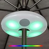 Upgrade Sonnenschirm Beleuchtung LED, Außenleuchten Licht Scheinwerfer Schnurlose 2 Modi 5 Farben SuperHell Dimmbar, USB Aufladen Notlicht für Garten Strand Flaggen BBQ Party Camping