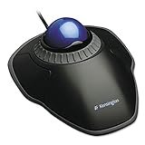 Kensington Orbit TrackBall, Kabelgebundene ergonomische TrackBall-Maus mit Scroll-Ring, 40 mm Kugel, Kompatibel mit Windows & macOS, für Rechts- und Linkshänder, Schwarz/Blau, K72337EU