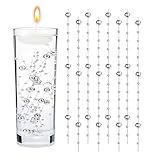 GEFIRE 18 Stück Silber Wasserperlen Schwimmkerzen Schwimmende Perlen Schwimmende Kerzen Schwimmkerzen für Vase, Wasserflaschenfüller, Hochzeit, Tischdekoration (1,2 M)