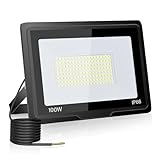 toobettp 100W LED Strahler Außen, 6000K 10000LM Kaltweiß LED Fluter, IP66 Wasserdicht Außenstrahler Fluter Flutlicht für Garten, Innenhöfe, Garage, Hotel