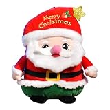 POPOYU Weihnachten Kuscheltier Weihnachtsmann, 9in/23cm Weihnachtsmann Weiches Fell Plüsch, Plüschtier Christmas Plüschpuppe Dekoration Stofftier Plüsch Figuren Spielzeug für Kinder Mädchen Jungen