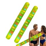 Aufblasbare Nudeln für den Pool für Erwachsene, 2 Schwimmnudeln für Erwachsene, Riesen-Spielzeug, schwimmendes Schwimmspielzeug für den Außenbereich, buntes glänzendes integriertes Licht für Schwimmen