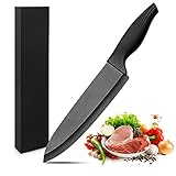 Ballery Keramikmesser, Professionelle Kochmesser 7 Zoll Schälmesser Küchenmesser Chefmesser mit Ergonomischer Griff und Scharfer Klinge für Fleisch, Brot, Obst & Gemüse - Schwarz