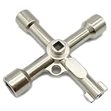 Vandomrise 4 Wege Multifunktionsschlüssel, Multifunktionale Cross Key, Universal Vierkantschlüssel, Dreikantschlüssel, Universal Schaltschrank Schlüssel für Elektrische Wasser Gas Meter Box