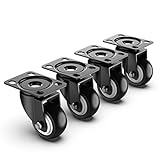 HOLKIE 50mm Möbelrollen - 250kg Gesamtkapazität - 4er Set Schwerlastrollen ohne Bremsen Lenkrollen Transportrollen Rollen für Palettenmöbel