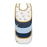 LÄSSIG Baby Kleinkind Lätzchen Set (5 Stk.) Klettverschluss Baumwolle wasserdicht/Value Pack Bib Little Water Whale