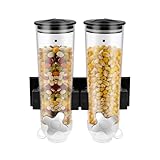 FROPIJ Müslispender Doppelt & 3L Cornflakes Spender - Wandmontage Müsli Spender, Luftdicht | Cereal Dispenser | Süßigkeiten Spender | Süßigkeitenspender für Müsli, Nüsse & Haferflocken