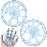 JEYORZY 2 Pcs Kreisschablone zum Zeichnen Kreis Schablone Vorlage Multifunktionales Quilling Schablone Messschablonen Lineale Zeichenschablone Circle Stencil zum Lernen Entwerfen Büro(Blau)
