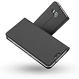 Radoo HTC U11 Lederhülle, Premium PU Leder Handyhülle Brieftasche-Stil Magnetisch Folio Flip Klapphülle Etui Brieftasche Hülle Schutzhülle Tasche Case Cover für HTC U11 (Schwarz grau)