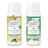 Dresdner Essenz Sauna-Aufguss Eislimone + Kräuter | frisch-zitrische Sauna mit Limettenöl + frisch-aromatische Sauna mit Minze und Rosmarin | Set bestehend aus 2 x 250 ml