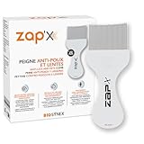 ZAP'X Läuse- und Nissenkamm, manuell, ergonomisch, passt sich der Form des Schädels an, Edelstahl