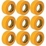 Orrdiffi 9 Rollen Goldband Klebeband Crepe Band Malerband,Malerkrepp Abklebeband Maler Klebeband,Selbstklebende Goldband Malerkrepp Kreppband,Malerkrepp UV Beständig,30mm x 30m