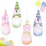 weiclianhp 4 Stück Osterdeko Wichtel, Frühlingsdeko Glückswichtel, Wichtel Groß, Wichtel deko, Hasen Deko für Osterdekoration Frühling Osterhase Party Dekor