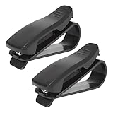WOLMIK Brillenhalter für Auto Sonnenblende, 2 Stück Sonnenbrillen Halterung für Auto Visier Zubehör, Ticket-Kartenclip, Schwarz