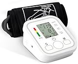 Oberarm Blutdruckmessgerät, Automatisches Digital Messgerät Bluthochdruck LED Display, Blutdruck- und Pulsmesser mit Speicherfunktion, genaue Messung, einfache Ein-Knopf-Bedienung, Manschette 22-32 cm
