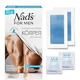Nad's For Men Kaltwachsstreifen Männer - Haarentfernung für den Körper, alle Hauttypen, 20 Wachsstreifen + 2 Pflegetücher