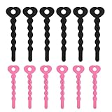 12 Stück Papilotten,Schaumstoff Haar Lockenwickler,Hair Rollers,Papilotten Grosse Locken Kleine,Schwamm Rollen，Lockenwickler Schaumstoff über Nacht für DIY Haar,Damen,Mädchen (Schwarz,Rosa)