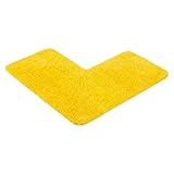 PANA® Duschvorleger mit Eckausschnitt (50x100x100 cm) • Badteppich für Eckduschen • Duschmatte rutschfest & waschbar • Eck Badematte • Ideal für eckige Duschkabinen • Farbe: Gelb