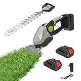 TEOV Akku-Heckenschere, Handgeführte 2 in 1 Elektro-Grasschere, 21V Akku Betriebene Kabellose Strauchschere für Hof, Rasen, Garten