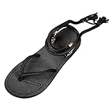 SRZYMJ Herren Sandalen Schwarz Sandalen Herren Sandalen Outdoor Strand Trekkingsandalen Sommer Männer rutschfeste Leichte Trekkingschuhe Verstellbare mit Klettverschluss Beach Sandalen Badeschuhe 41