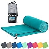 Fit-Flip Mikrofaser Handtuch - kompakte Microfaser Handtücher - ideal als Sporthandtuch, Reisehandtuch, Strandtuch - schnelltrocknend und leicht - Badetuch groß (80x160cm, Petrol)
