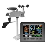 Wetterstationen, Drahtlose Wetterstation 0366-WF Außensensor, mit Wettervorhersage, Temperatur, Luftdruck, Luftfeuchtigkeit, Windmesser, Regenmesser