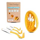 Tick Twister 3 Zeckenhaken für Hunde, Katzen und Menschen – Zeckenzange 3er Set mit Aufbewahrungsbox Sicheres Entfernen ohne Schmerzen – Ideal für Outdoor-Aktivitäten (Orange, 1er-Set)
