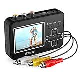 DIGITNOW! Video Grabber digitalisiert Videobänder direkt auf Speicherkarte, Video-zu-Digital-Konverter für Videorecorder, VHS-Kassetten, Hi8, Camcorder, DVD, VHS digitalisieren(schwarz)