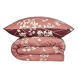 Schiesser Bettwäscheset Alyssa | Renforcé | aus nachhaltiger Produktion | 2-teilig | 155 x 220 cm + 80 x 80 cm | Florale Motive | Altrosa