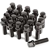 20 Verlängerte Radschrauben Radbolzen für Spurverbreiterungen I M14x1,5x45mm I Kugelbund R13 SW 17mm I Kompatibel mitdie meisten Audi Volkswagen (Schwarz)