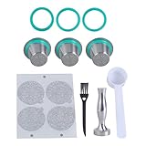 Edelstahl Kaffeepads Filter Wiederverwendbar Gekapselt Metall Wiederverwendbar Gekapselt Mit Stößel Und Löffel Einfach Zu Bedienende Espressomaschine