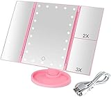 Spiegel Make-up 22 LED-Leuchten Professioneller flexibler Schminktisch Touchscreen verstellbare Tischplatte