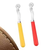 Pomurom Kopierrädchen für Schnittmuster | 2-teiliges professionelles Nahtmarkierungs-Abstandshalter aus Leder für die Nadelspitze - Gezacktes Kopierrad für Ledernäharbeiten