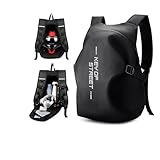 WEPLAN Motorrad Rucksack Wasserdicht Herren Damen Helm Rucksack Motorrad Rucksäcke Helmtasche Motorradrucksack Helmrucksack Motorradhelm Motorcycle Backpack Leicht Reise Rucksäcke,Schwarz L