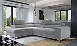 Generisch Couch Garnitur Sofa Sofagarnitur Laurence mit Schlaffunktion Bettkasten, Wohnlandschaft Lau_01 Monolith 84 Links