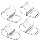Cabilock 4 Stück Klappbarer Vorhanghakengriff roulladenklemmen rolladen gardinen Klemmen Vertikale Klemmen für Blindvorhänge Rollo zieht Klare Valance -Clips Plastik Transparent