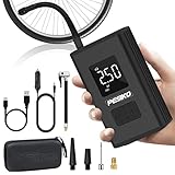 PESIKO Fahrradpumpe Elektrisch, 6000mAh Tragbar Elektrische Luftpumpe mit digitalem LCD-Display LED-Licht, Wiederaufladbarer Mini Akku Luftpumpe als Powerbank, für Auto Fahrrad Motorrad Bälle