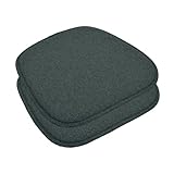 HAVARGO 2er Set Rutschfestes Stuhlkissen Stuhlauflage Kissen für Esszimmerstühle Waschbares Sitzauflage für Stühle im Büro Outdoor Indoor Garten-41 x 39 cm,Schwarz