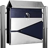 STILISTA® Hochwertiger Standbriefkasten mit Zeitungsfach mit Pulverbeschichtung, Verschiedene Designs