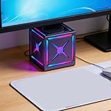 VBESTLIFE -Bluetooth-Lautsprecher, Kleiner 5-W-Lautsprecher mit Klarem HiFi-Sound, RGB-Lichtern, Kompakt und Tragbar für Wandern, Radfahren, Reisen, Als Geschenk (Black)