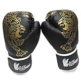 Boxhandschuhe – Boxhandschuhe Kinder Erwachsene | Muay Thai Handschuhe | Erwachsene Boxhandschuhe | Kinder Trainingshandschuhe | Unisex PU Leder Tiger Printed Fight Match Hand Protector Fitness